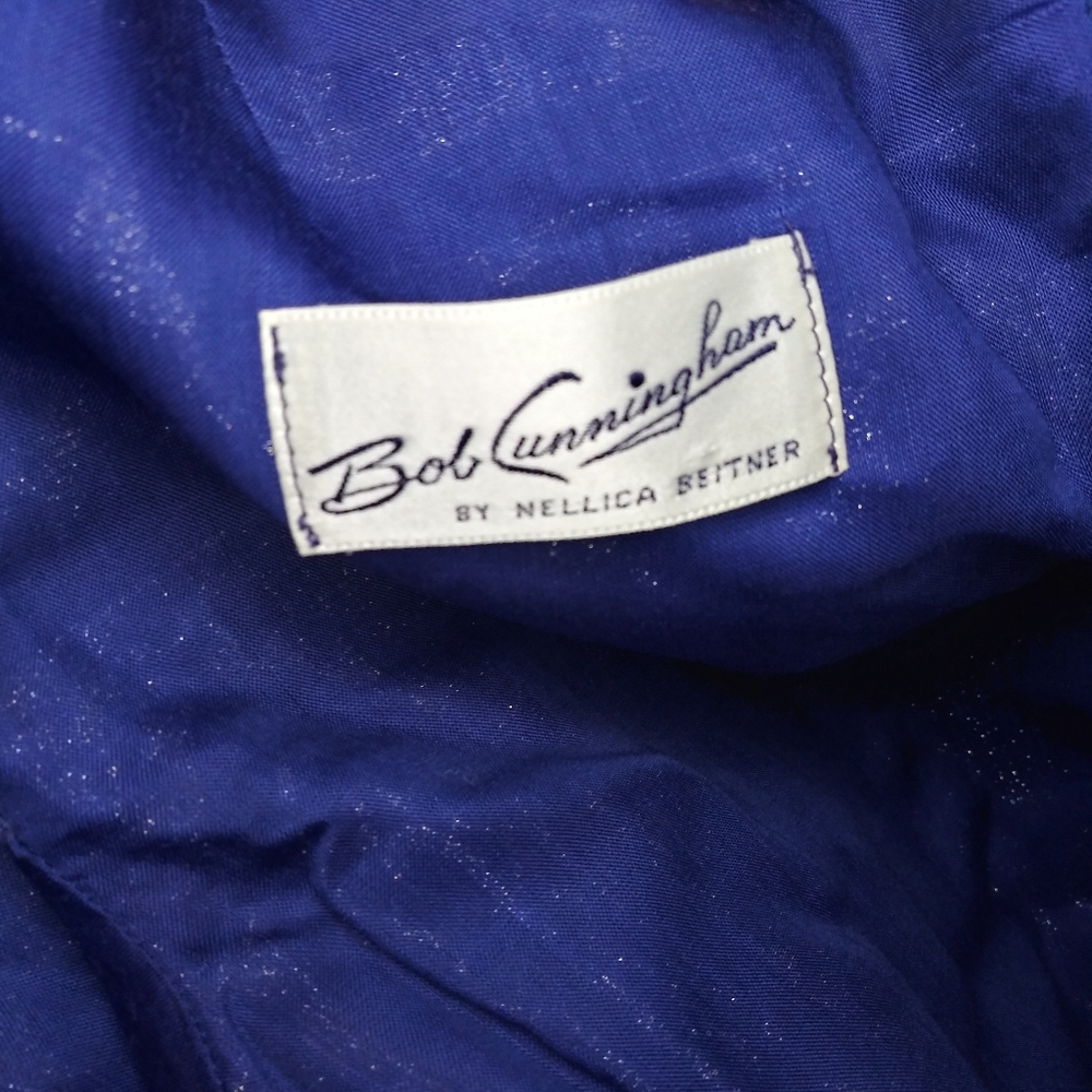Vintage 1960's Bob Cunningham By Nellica Beitner Royal Blue & Gold Lame´ Gown - Picture 13 of 14